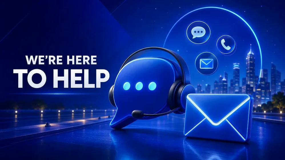 Live chat bubble icon next to email envelope