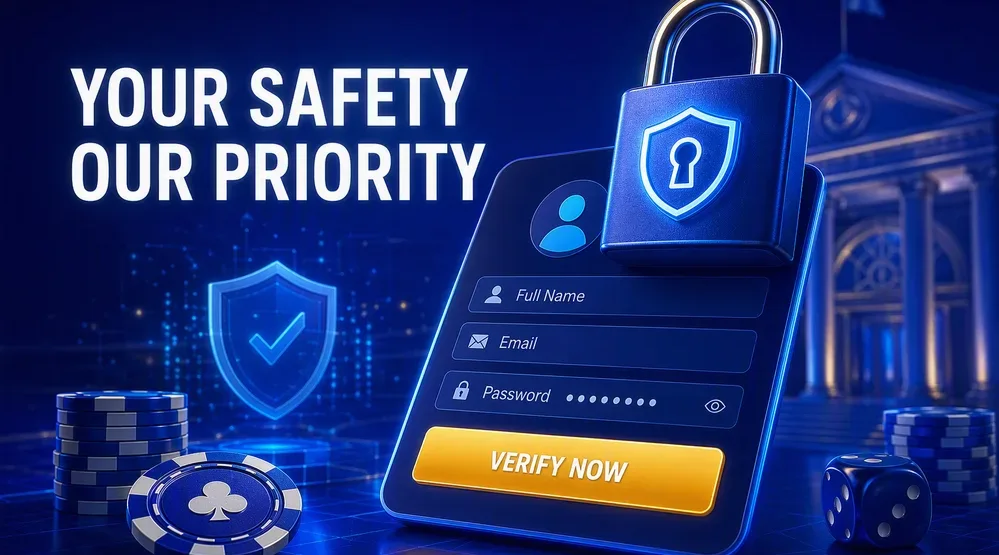 Padlock icon over identity verification form