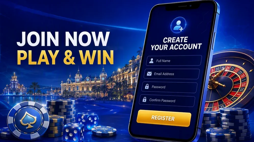 Smartphone showing casino sign-up screen
